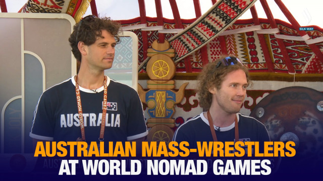 Australian mass-wrestlers at World Nomad Games