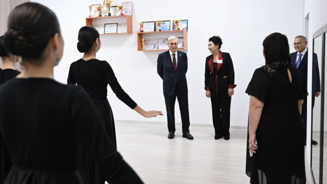 President Tokayev familiarizes with social facilities in Karatal district