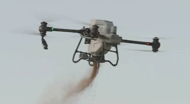 Agro-drones sow saxaul on Aral Sea bed