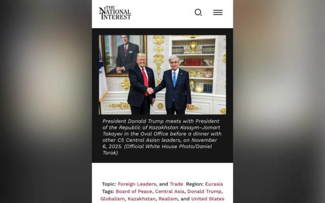 В The National Interest вышла статья Президента Казахстана «Надежность — новая сила»